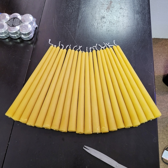 9 inch long beeswax candle stick pair of 2 made in Ohio - Picture 4 of 6